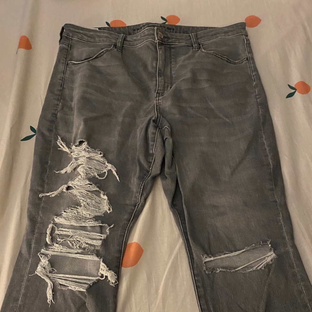 Gray AE Ripped Jeans
